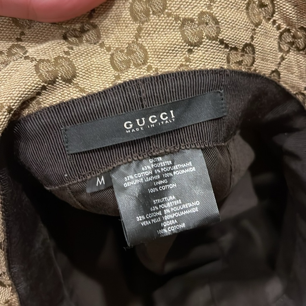 GUCCI Gg Canvas Sherry Line Bucket Hat M 200036 Beige Brown All Over Pattern 230 - Picture 5 of 7